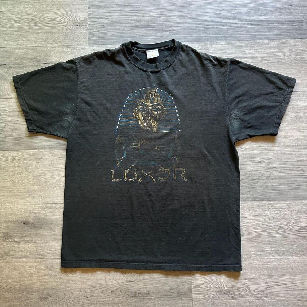 Vintage 90s Luxor Las Vegas King Tut T-Shirt, Black/Gold, Size L